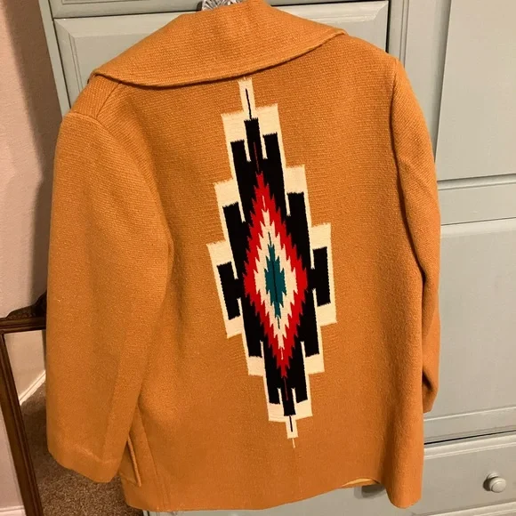 Antique Chimayo Hand Woven 100% Wool Coat - Picture 5 of 6